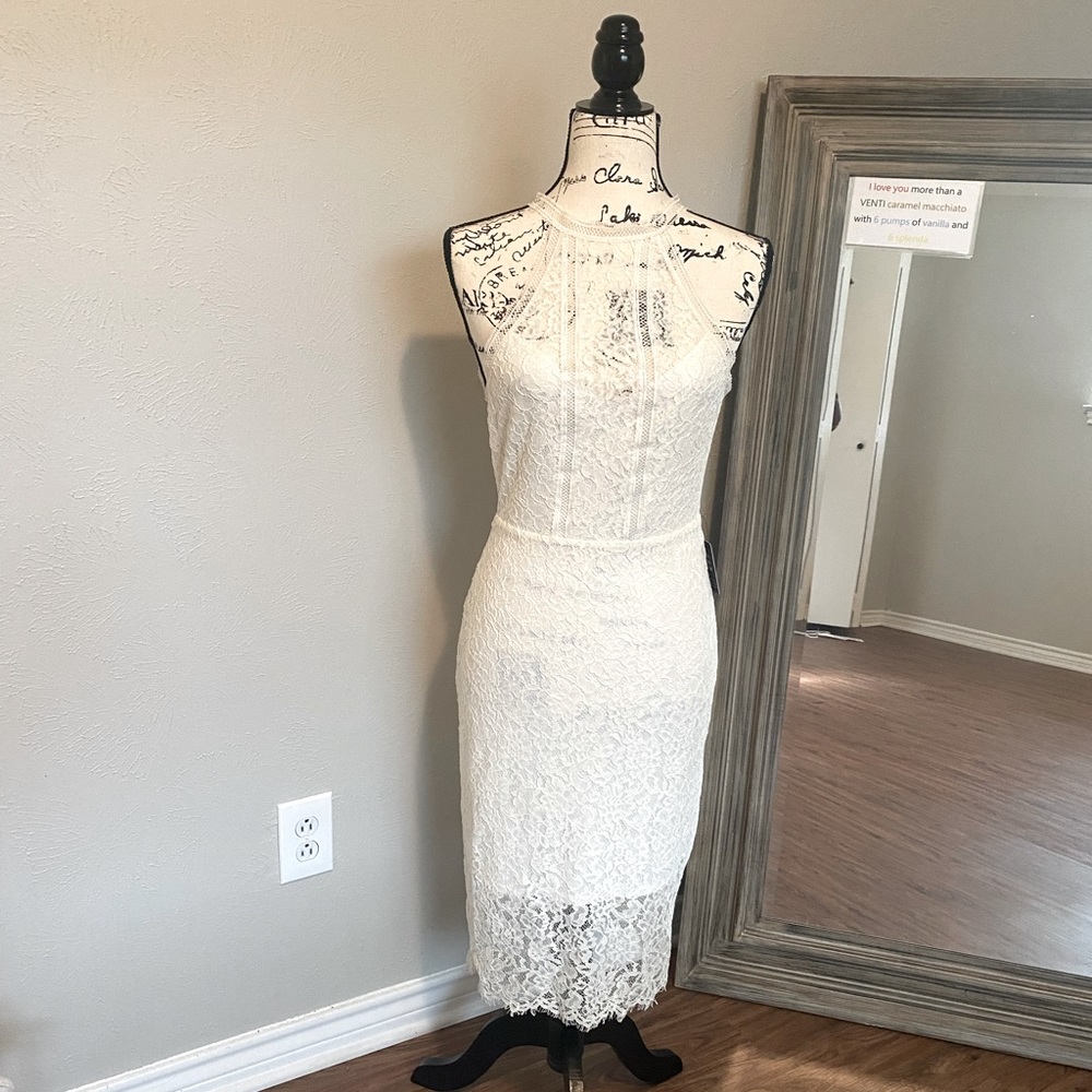 Full lace halter wedding dress